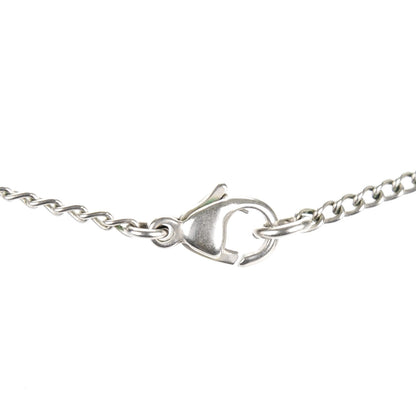 Chanel Crystal Mini Heart CC Necklace Silver 3 of 4