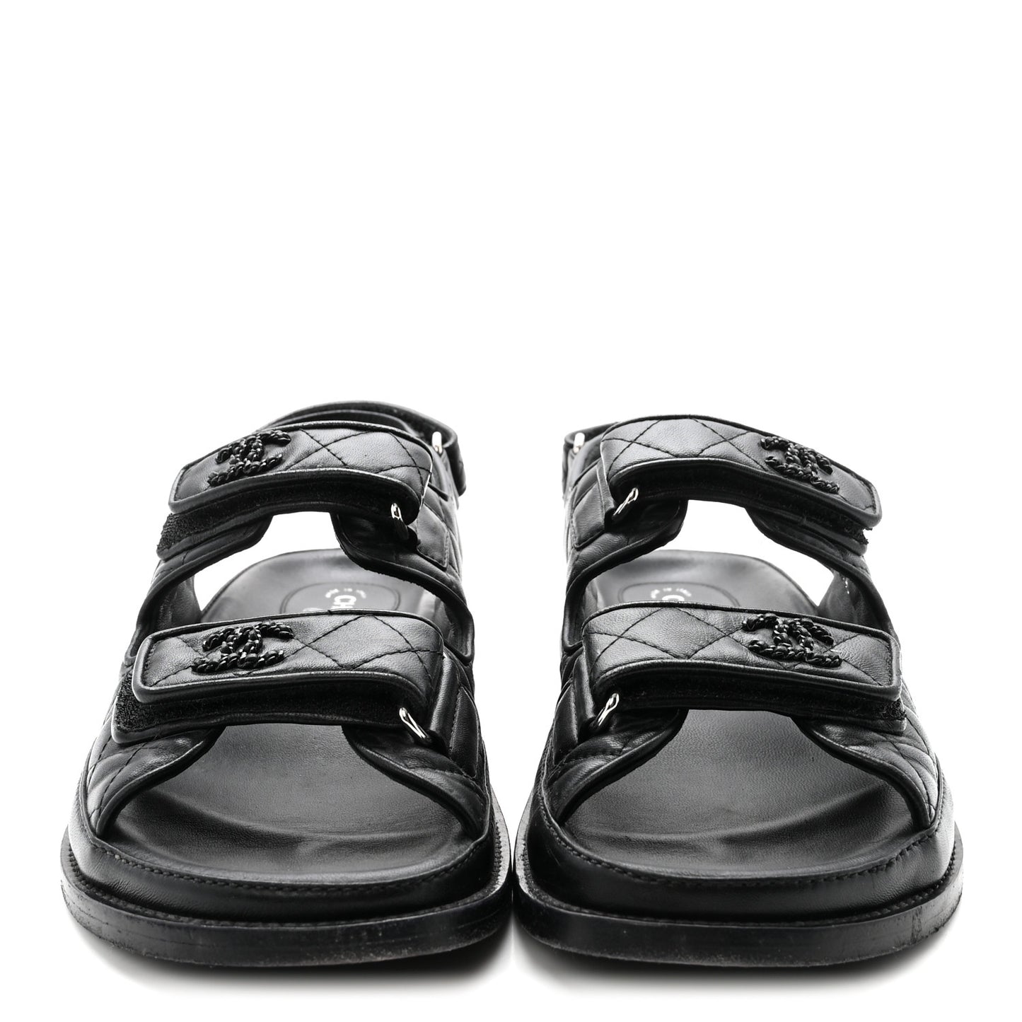 Lambskin Velcro Dad Sandals 38.5 Black