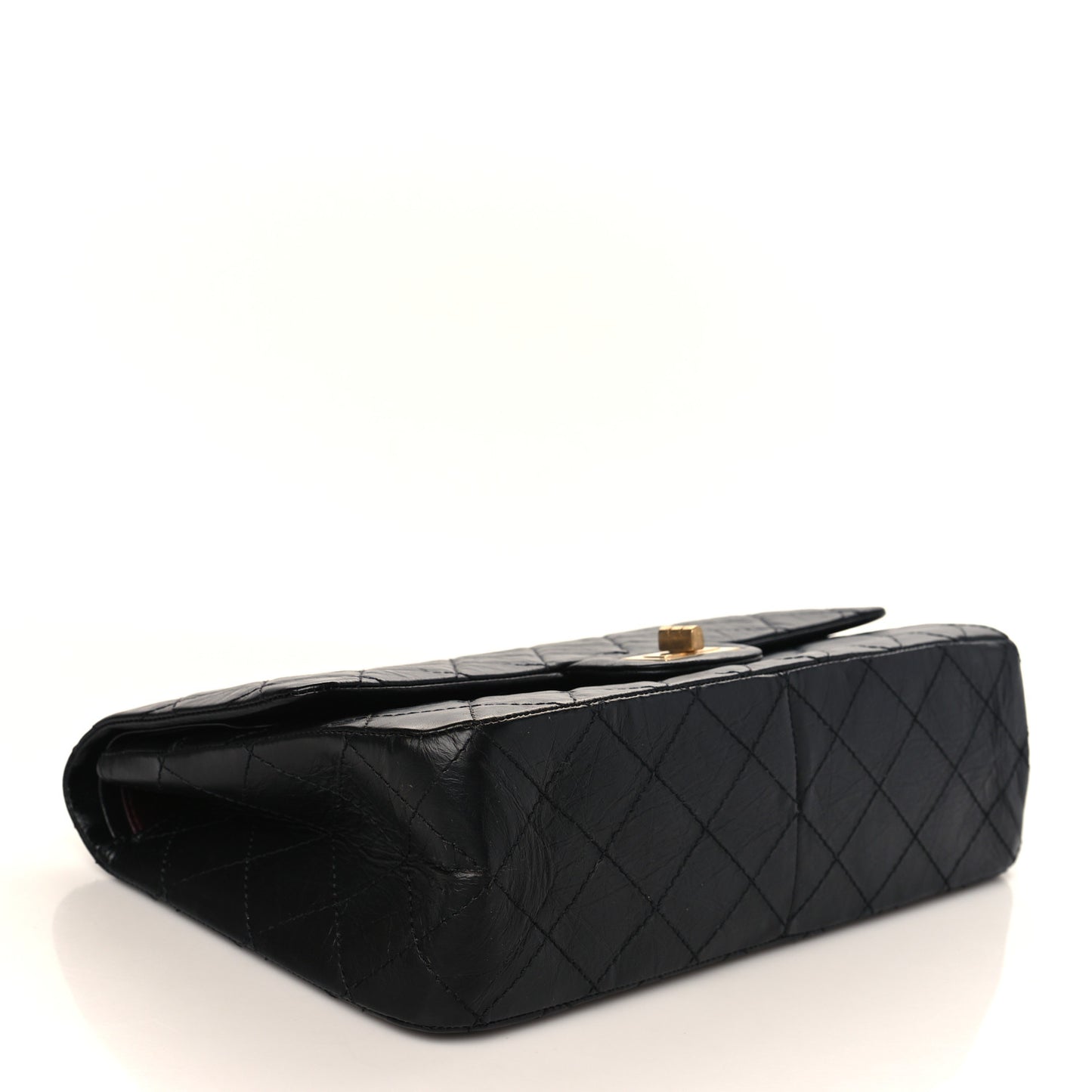 Aged Calfskin Quilted 2.55 Reissue 227 Flap Black
