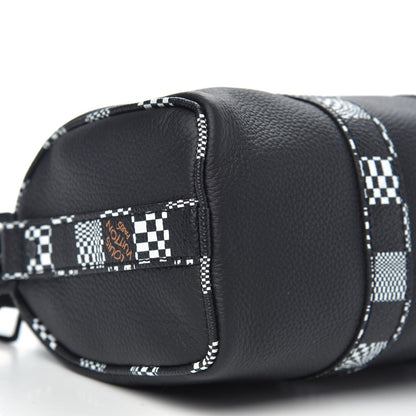 Louis Vuitton Calfskin Damier Distorted Keepall XS Black 7 of 9