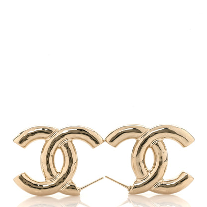 Chanel Metal Large CC Earrings Light Gold 5 of 5
