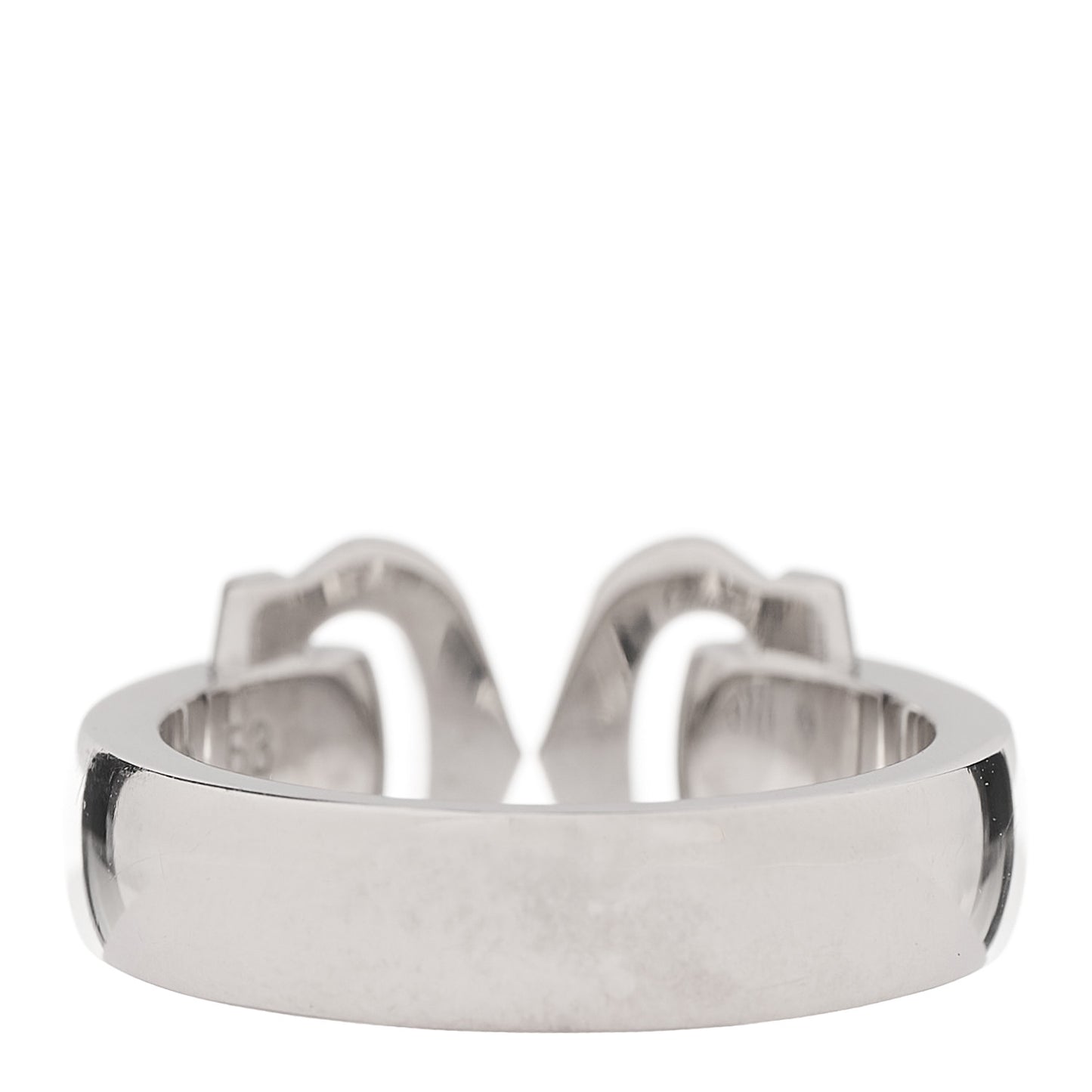 18K White Gold Diamond C De Cartier Ring 53 6.5