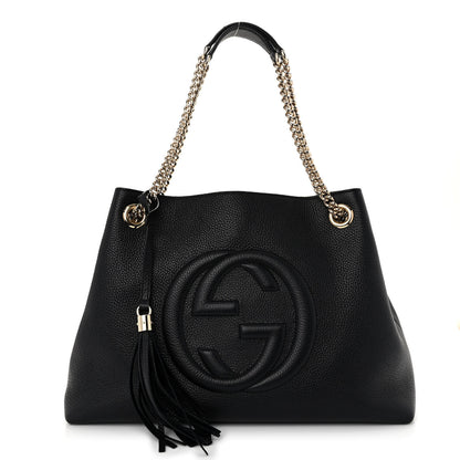 Gucci Pebbled Calfskin Medium Soho Chain Shoulder Bag Black 1 of 10