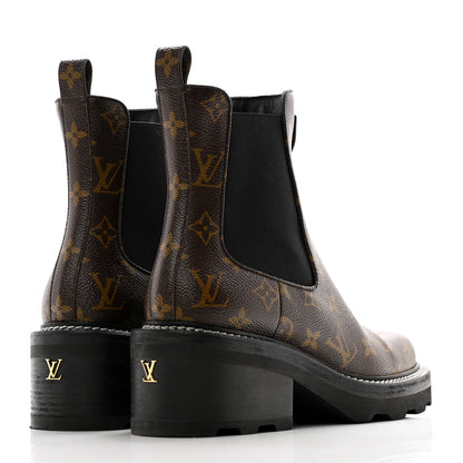 Louis Vuitton Patent Monogram LV Beaubourg Ankle Boots 41 Black 4 of 11