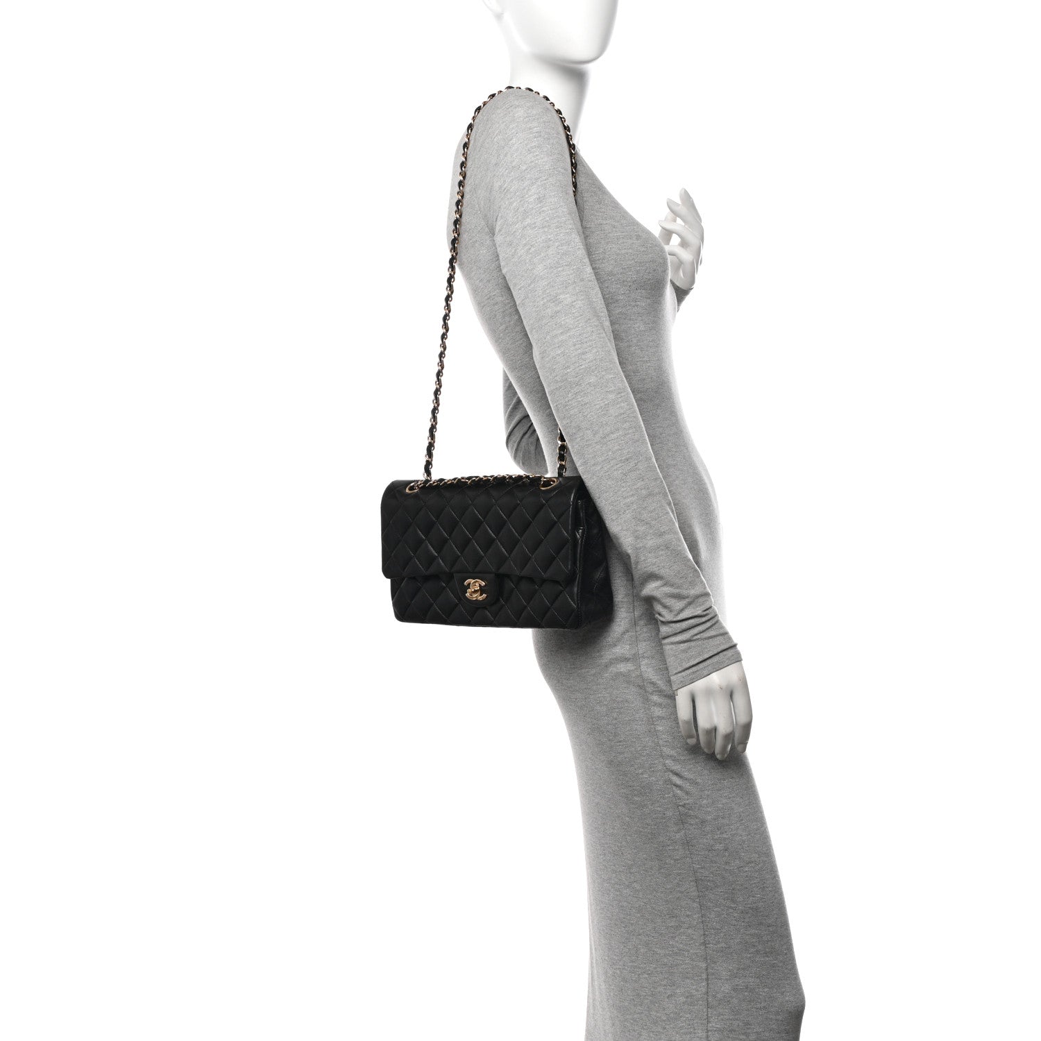 Chanel Lambskin Quilted Medium Double Flap Black 2 of 11