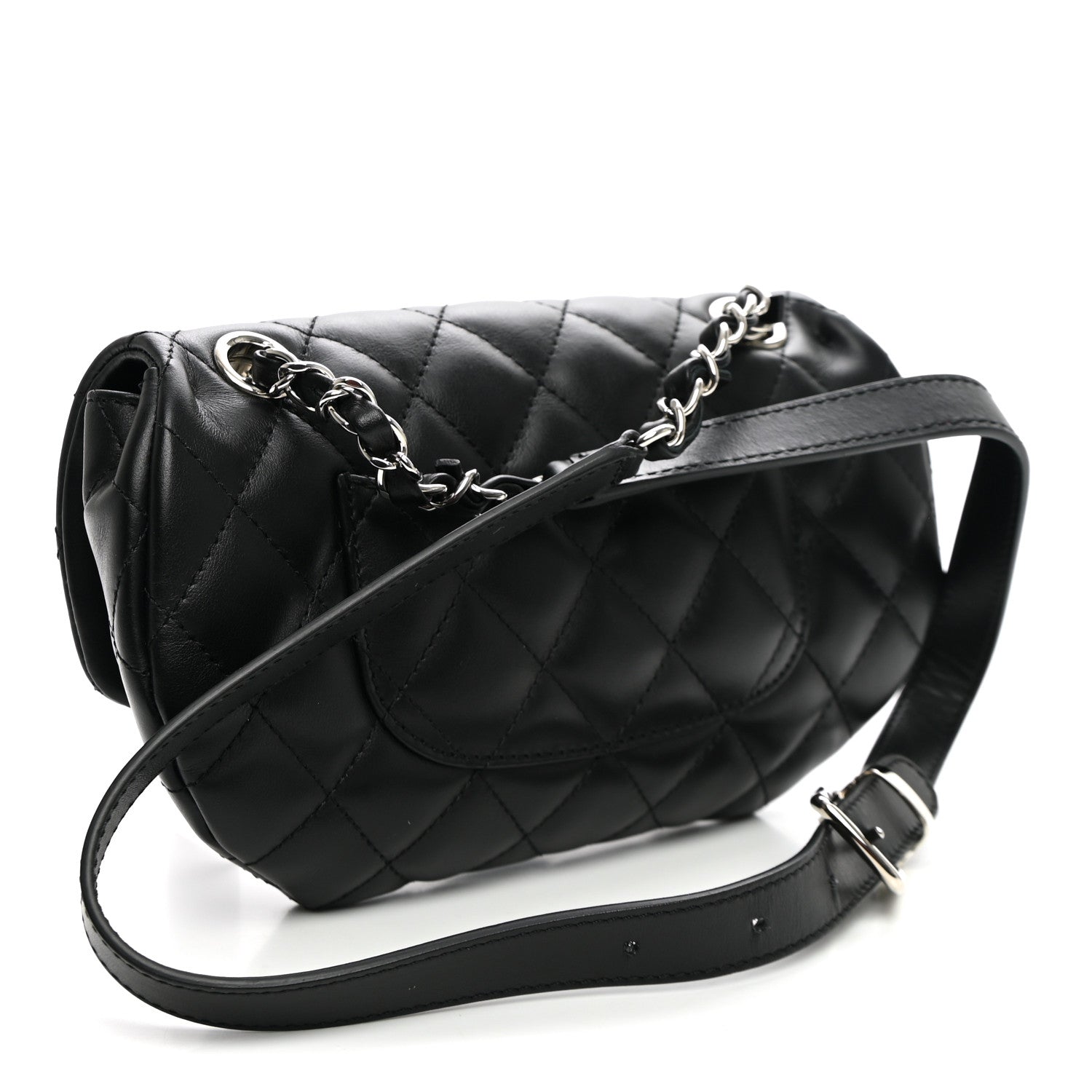 Chanel Calfskin Quilted CC Uniform Flap Belt Bag Black 2 of 9