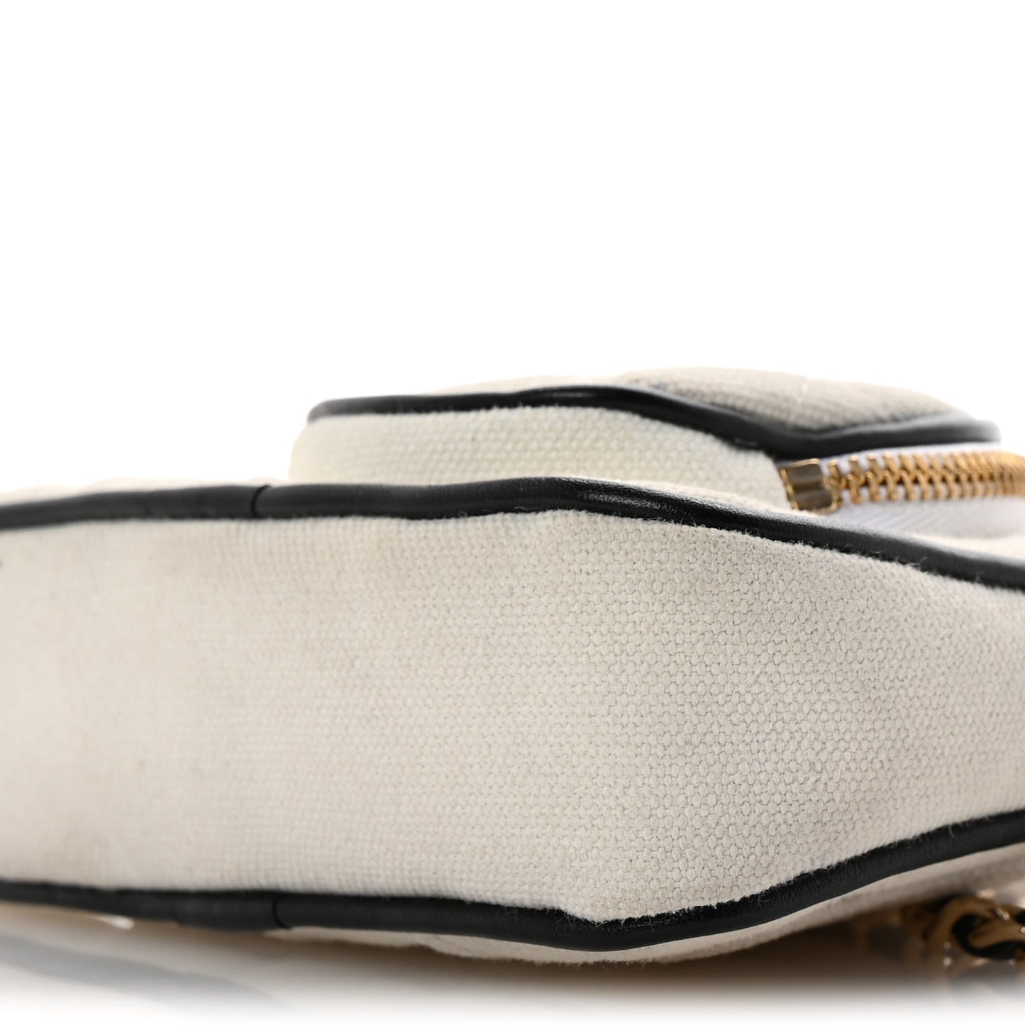 Canvas Calfskin Tennis Racket Mini Bag White Black