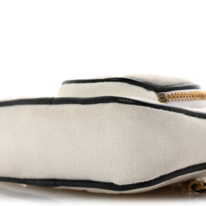 Chanel Canvas Calfskin Tennis Racket Mini Bag White Black 10 of 15