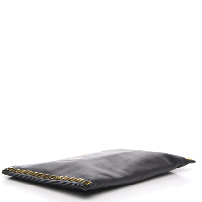 Miu Miu Soft Calf Studded Zip Pouch Black 4 of 8