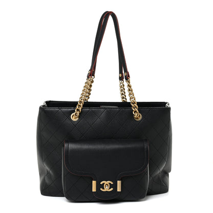 Chanel Calfskin Stitched Archi Chic Large Tote Black 1 of 17