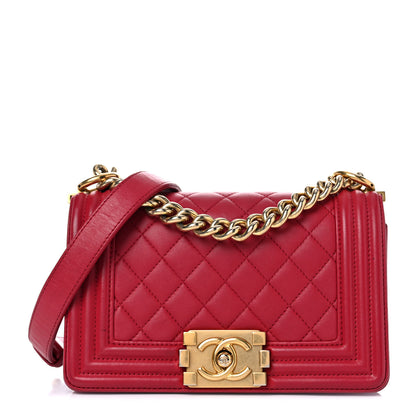 Chanel Calfskin Quilted Small Boy Flap Red 1 of 16
