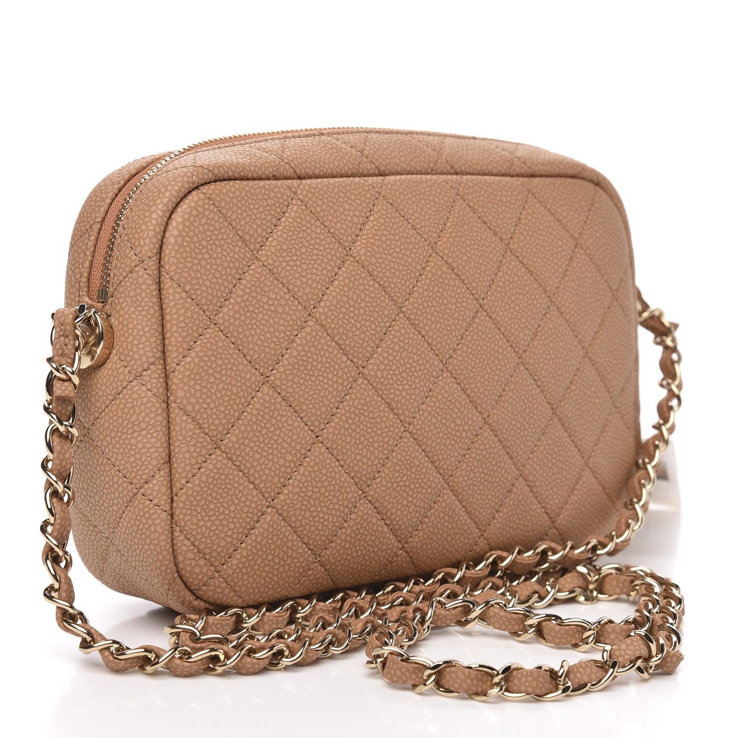 Chanel Caviar Quilted Coco Tassel Camera Case Beige 3 of 11