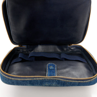 Chanel Denim Vanity Cosmetic Case Blue 7 of 12