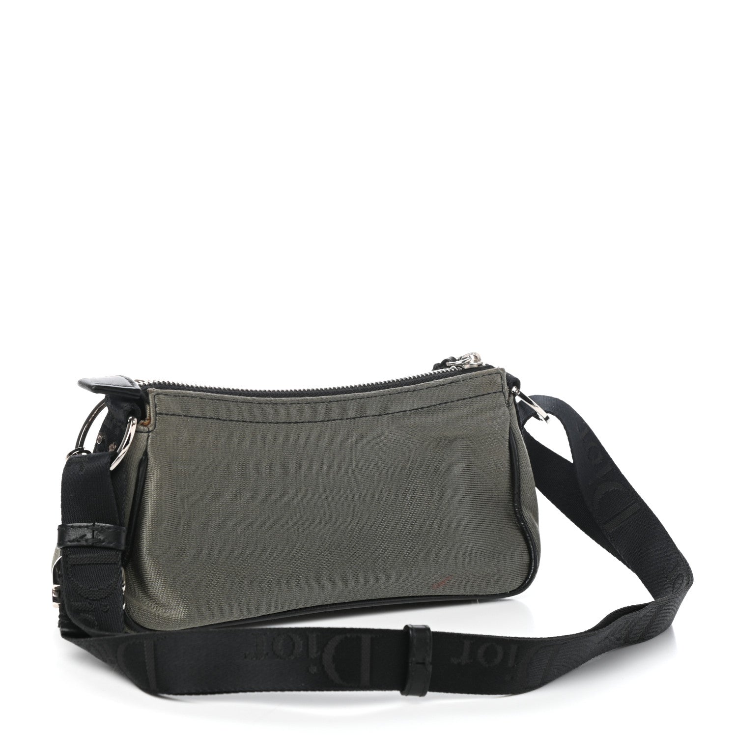 Christian Dior Silk Jersey Crystal Hardcore Shoulder Bag Grey Black 3 of 9
