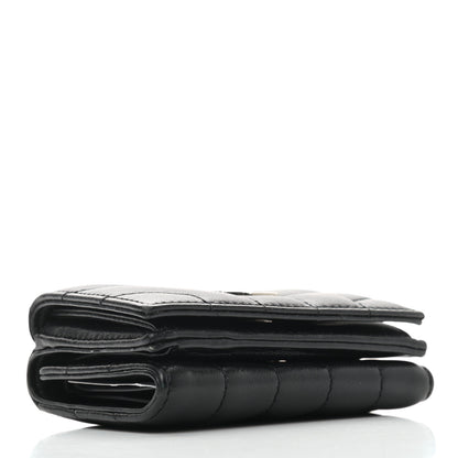Saint Laurent Lambskin Y Quilted Monogram Loulou Tiny Wallet Black 4 of 9