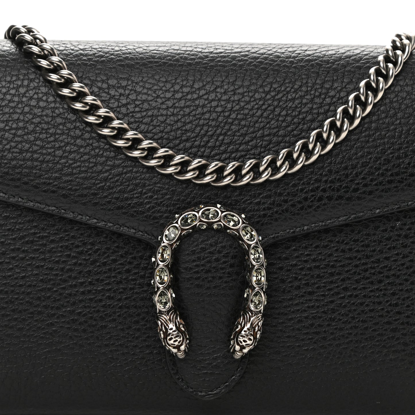 Calfskin Mini Dionysus Chain Wallet Black