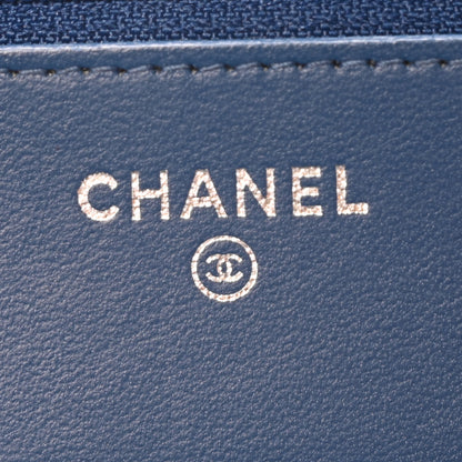 Chanel Lambskin Quilted Trendy CC Wallet On Chain WOC Blue 6 of 12