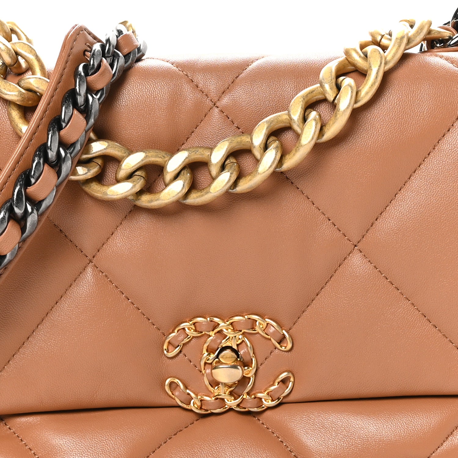 Chanel Lambskin Quilted Large Chanel 19 Flap Brown 8 of 11