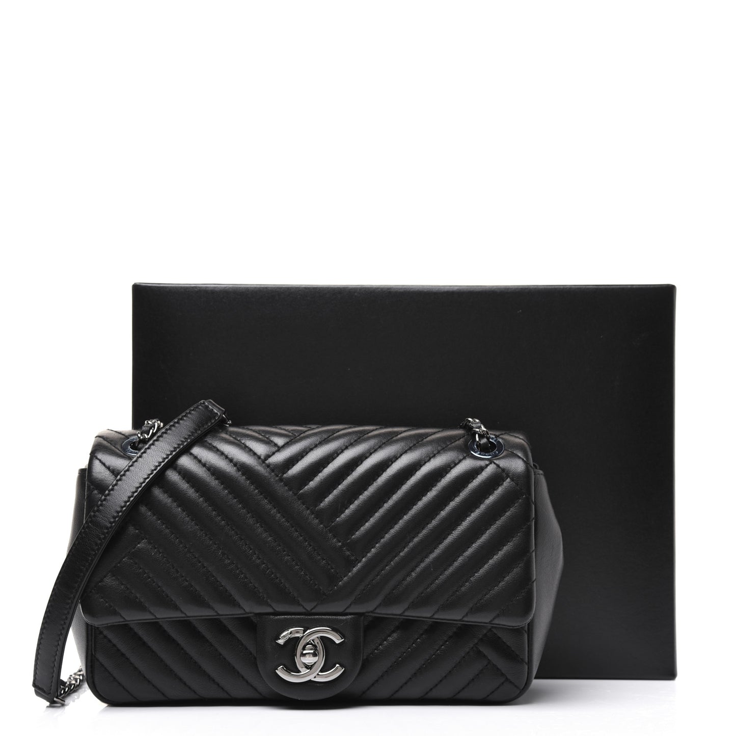 Lambskin Small CC Crossing Flap Black