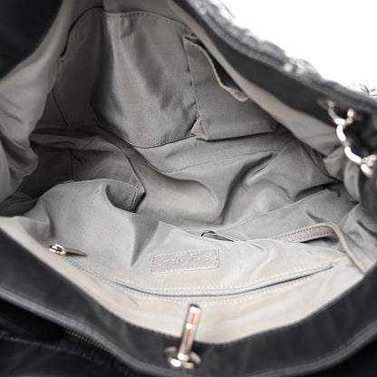 Chanel Nylon Quilted Tweed Stitch Bubble Tote Black 6 of 13