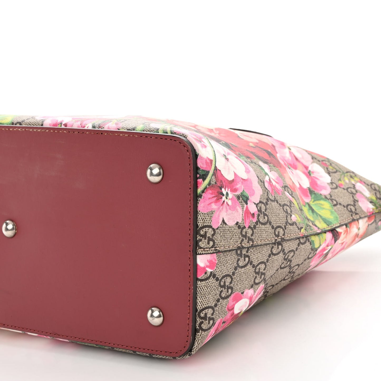GG Supreme Monogram Blooms Linea A Foldover Tote Beige Multicolor Dry Rose