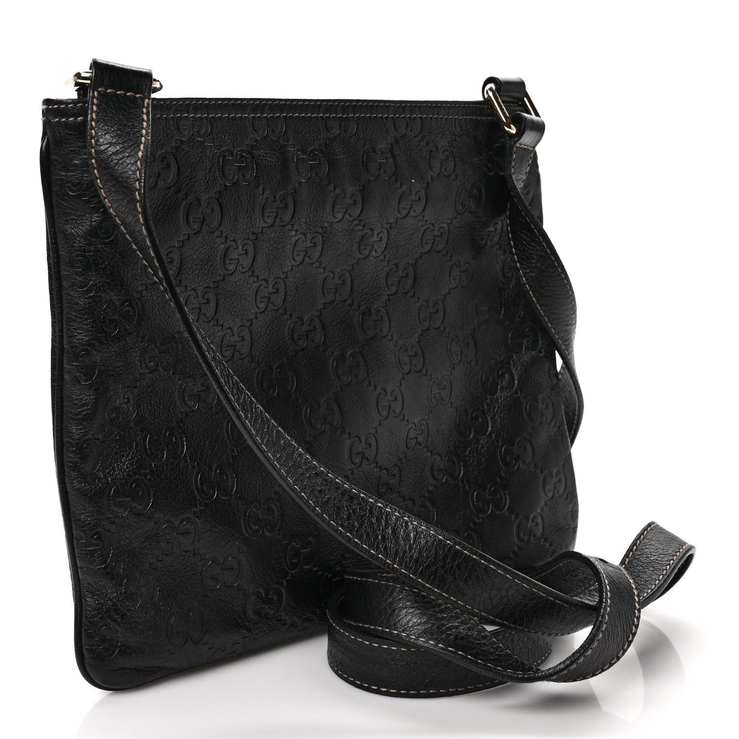 Guccissima Small Flat Messenger Bag Black