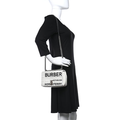 Burberry Patent Quilted Horseferry Print Small Lola Bag White 2 of 10