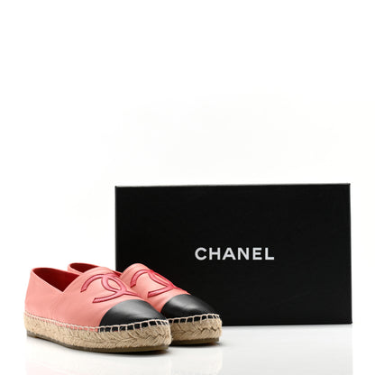 Chanel Lambskin CC Espadrilles 38 Pink Red Black 9 of 9