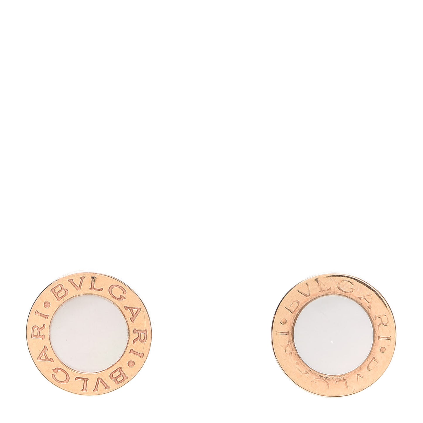 18K Rose Gold Mother of Pearl BVLGARI BVLGARI Stud Earrings