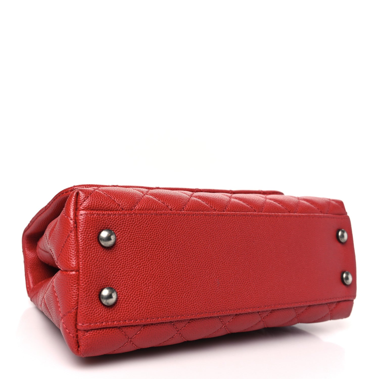 Chanel Caviar Quilted Mini Coco Handle Flap Red 4 of 10
