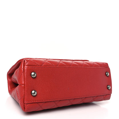 Chanel Caviar Quilted Mini Coco Handle Flap Red 4 of 10