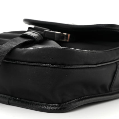 Prada Re-Nylon Saffiano Mini Pocket Single Snap Buckle Messenger Bag Black 9 of 9