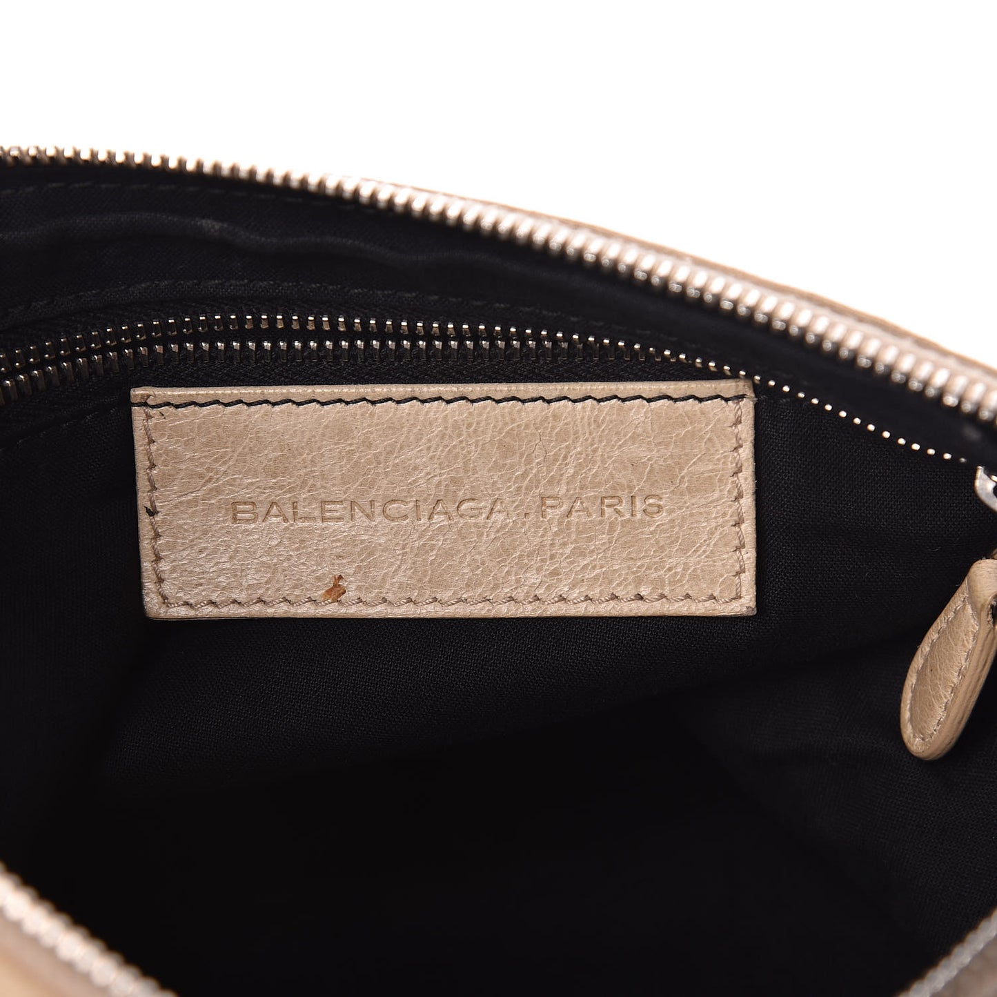 Agneau Giant 21 Silver Hardware Flat Handle Clutch Praline