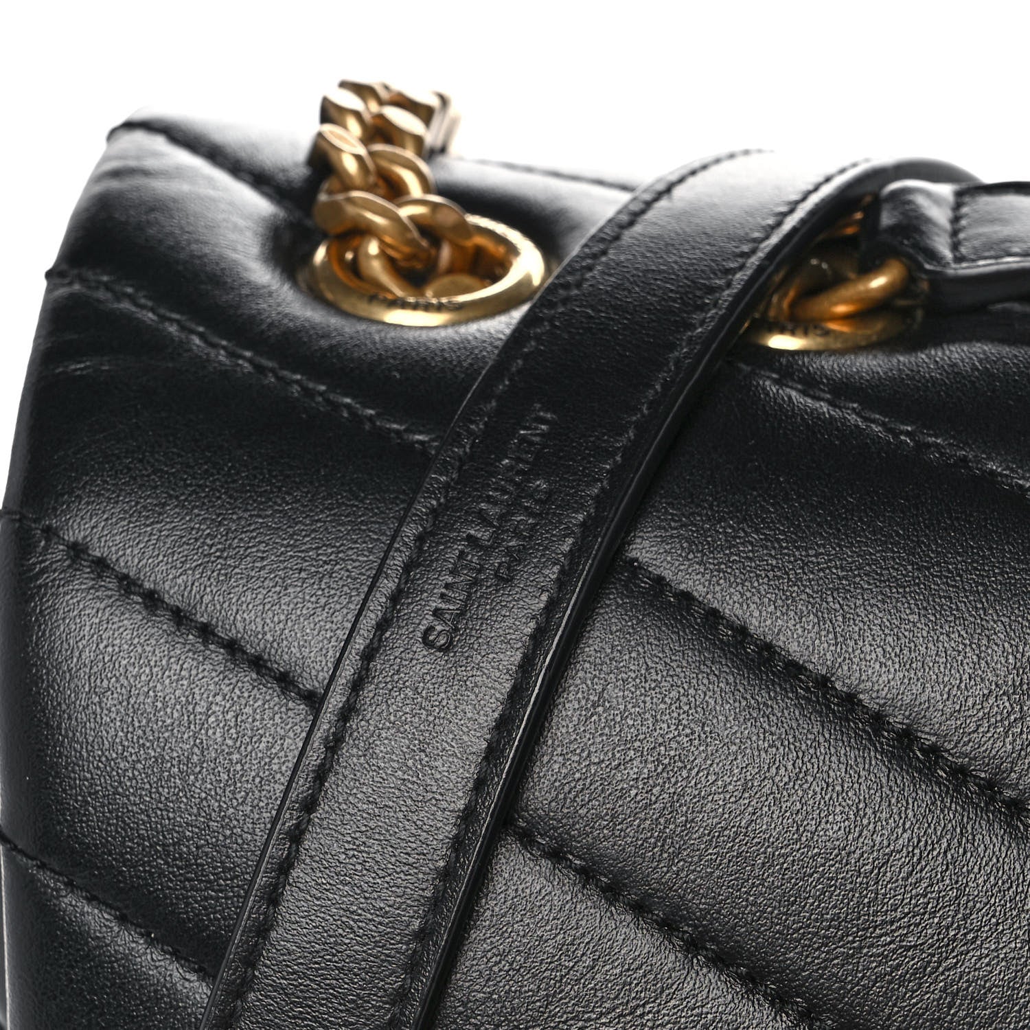 Saint Laurent Calfskin Y Quilted Monogram Large Loulou Chain Satchel Black 9 of 12