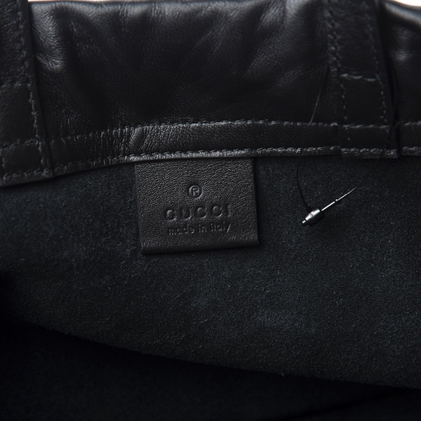 Calfskin Coco Capitan Logo Drawstring Backpack Black