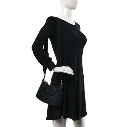 Gucci Nylon Calfskin Enamel GG Matelasse Chain Handbag Black 2 of 9