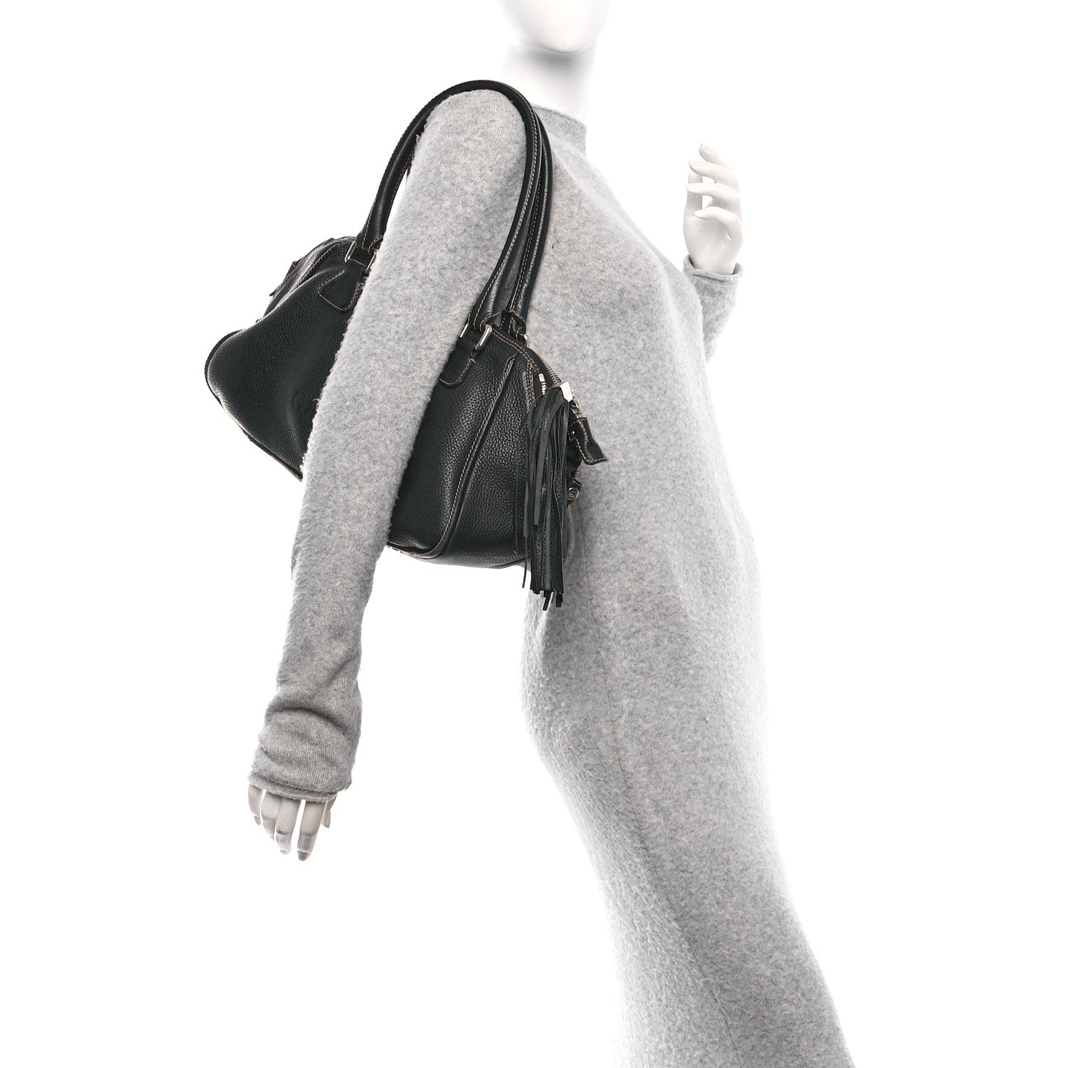 Chanel Calfskin Tassel Bowler Black 2 of 16