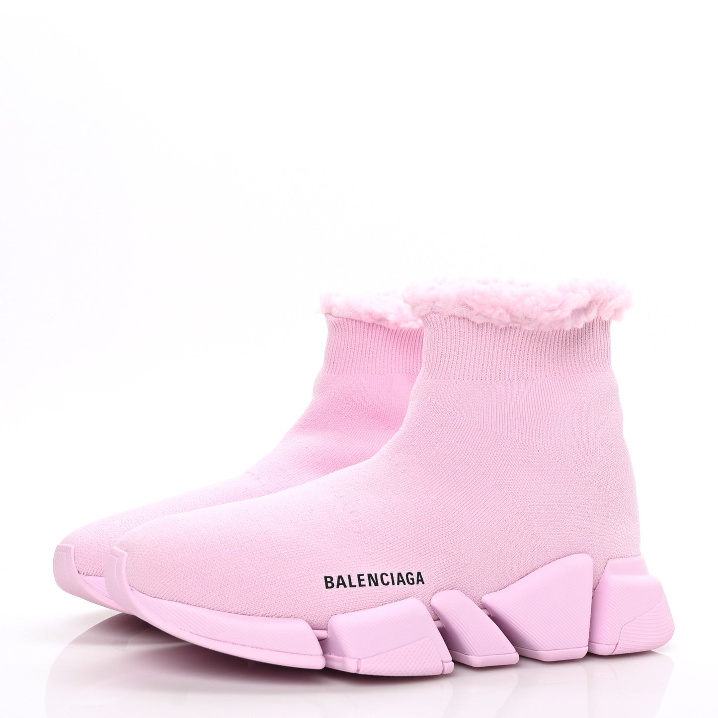 Technical 3D Recycled Knit Fake Fur Womens Speed 2.0 Sneakers 40 Monocolor Soft Pink