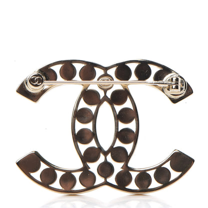 Chanel Crystal CC Brooch Gold 3 of 4