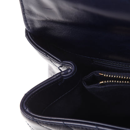 Chanel Calfskin Chevron Quilted Medium Coco Handle Flap Blue 10 of 10