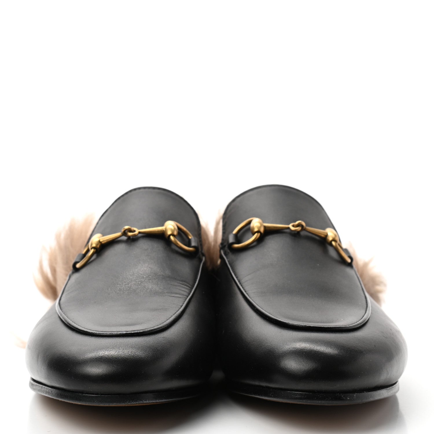 Gucci Calfskin Fur Womens Princetown Slippers 38 Black 2 of 7