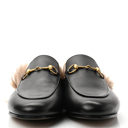 Gucci Calfskin Fur Womens Princetown Slippers 38 Black 2 of 7