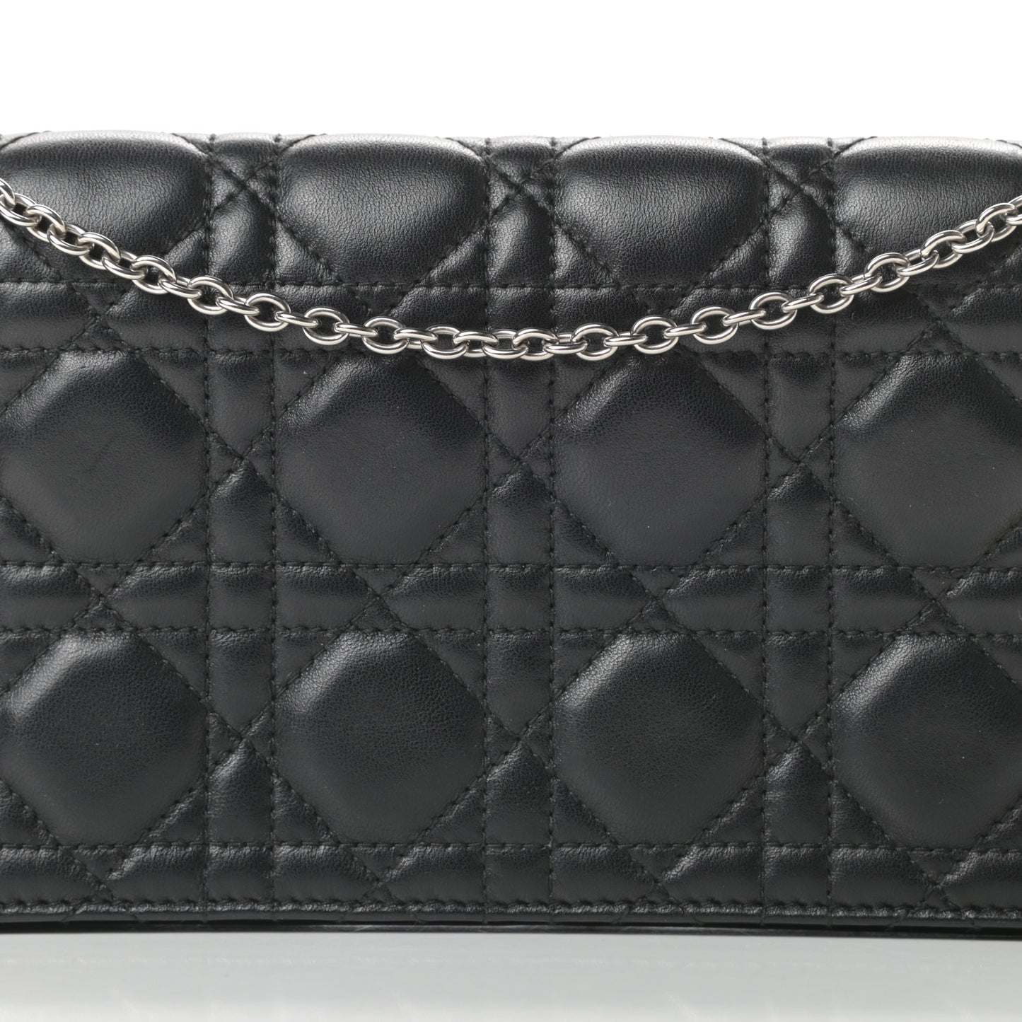 Lambskin Cannage Lady Dior Convertible Clutch Black