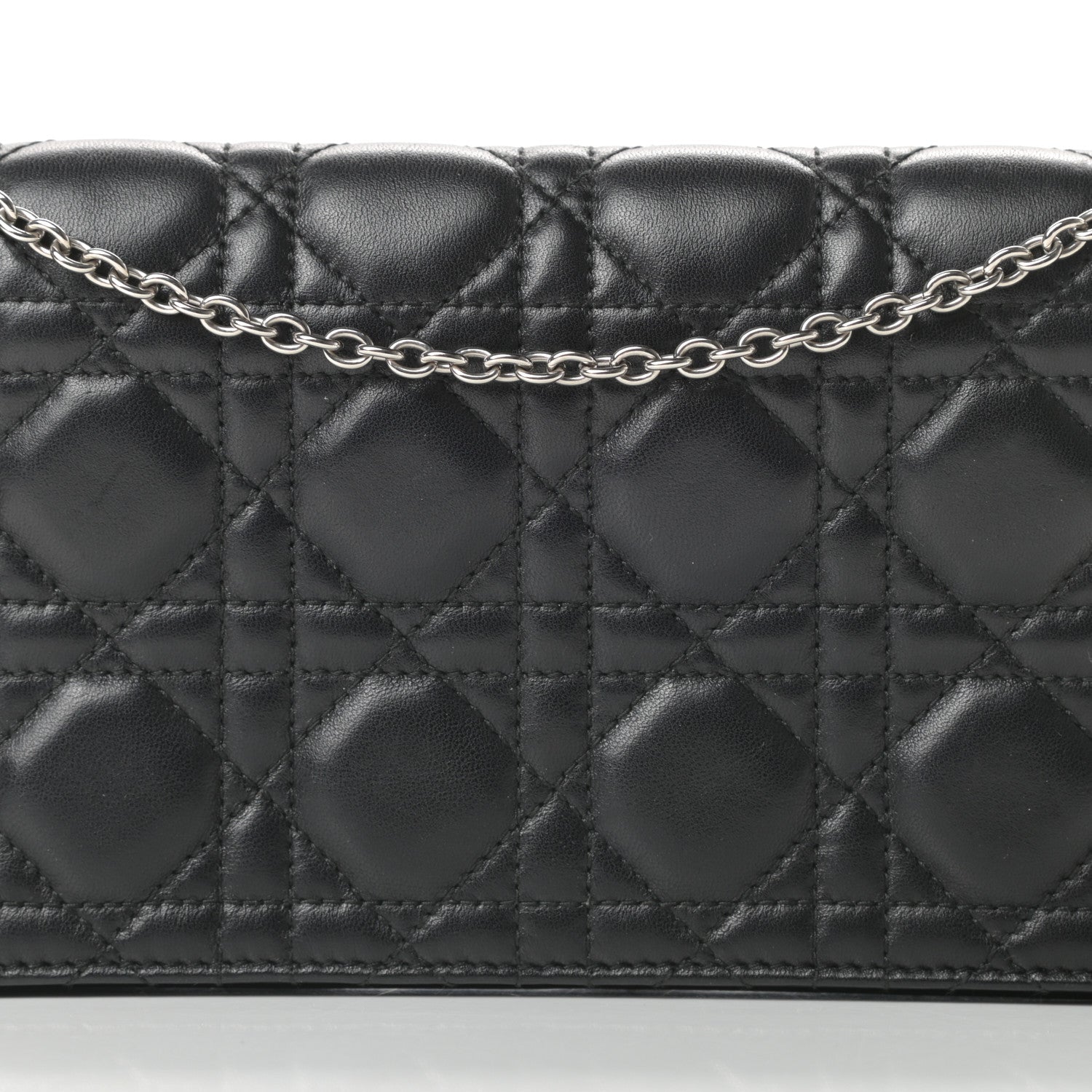 Christian Dior Lambskin Cannage Lady Dior Convertible Clutch Black 8 of 14