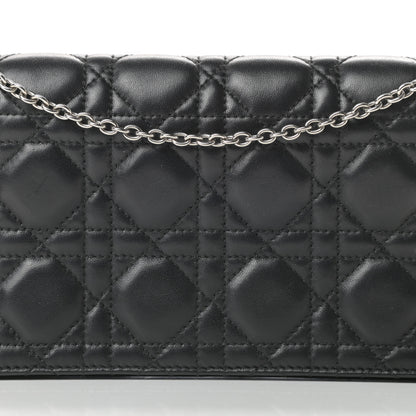 Christian Dior Lambskin Cannage Lady Dior Convertible Clutch Black 8 of 14