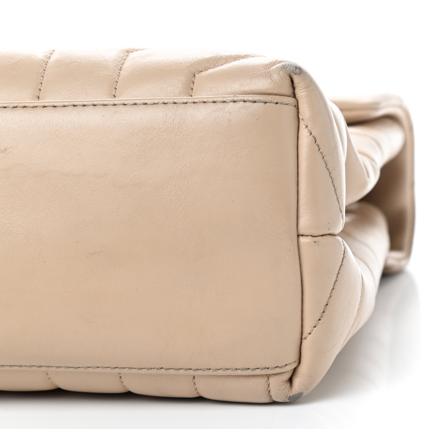 Saint Laurent Calfskin Y Quilted Monogram Medium Loulou Chain Satchel Nude Powder 10 of 14