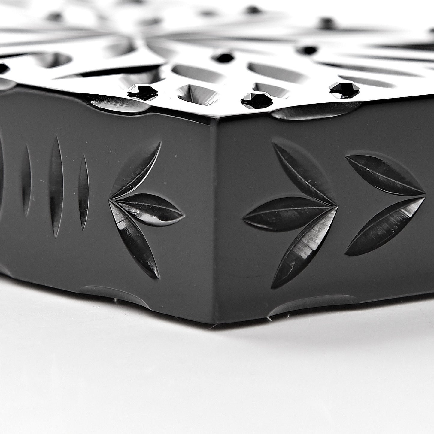 Crystal Embellished Plexiglass Phone Crossbody Black