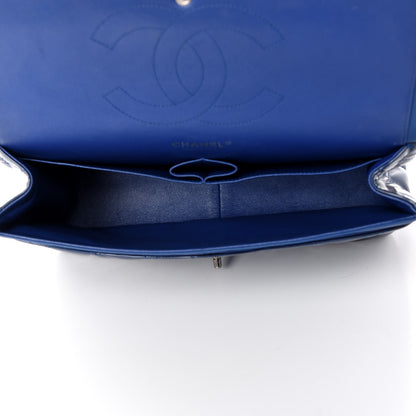 Chanel Patent Quilted Jumbo Double Flap Dark Blue 7 of 9