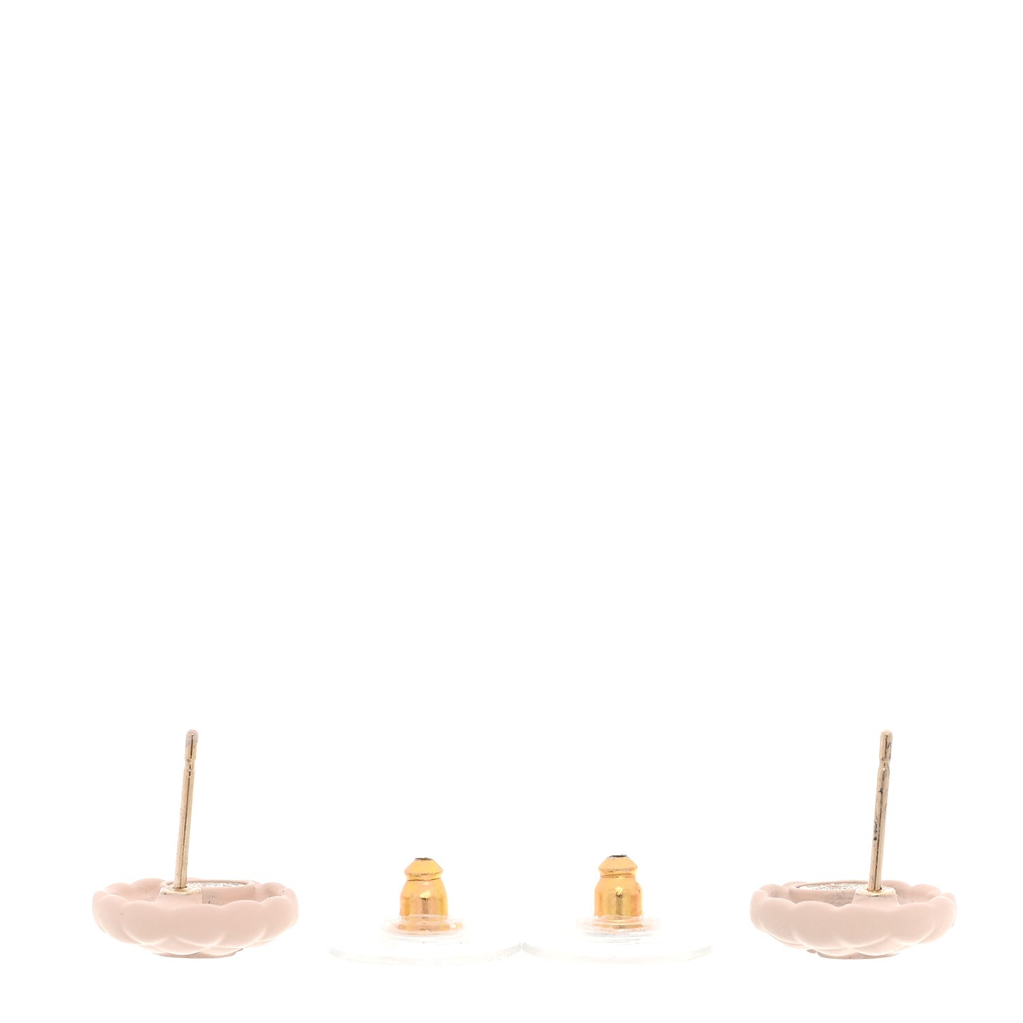 Enamel Quilted CC Earrings Pink Gold