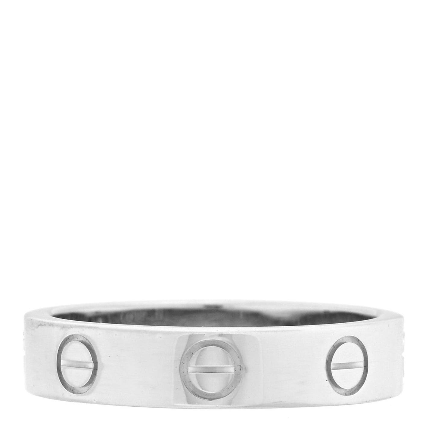 18K White Gold Diamond 4mm LOVE Wedding Band Ring 50 5.25